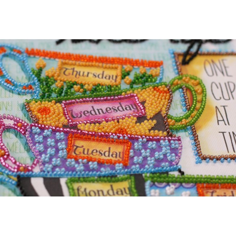 Mid-sized bead embroidery kit Coffee break