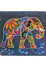 Mid-sized bead embroidery kit Indian elephant