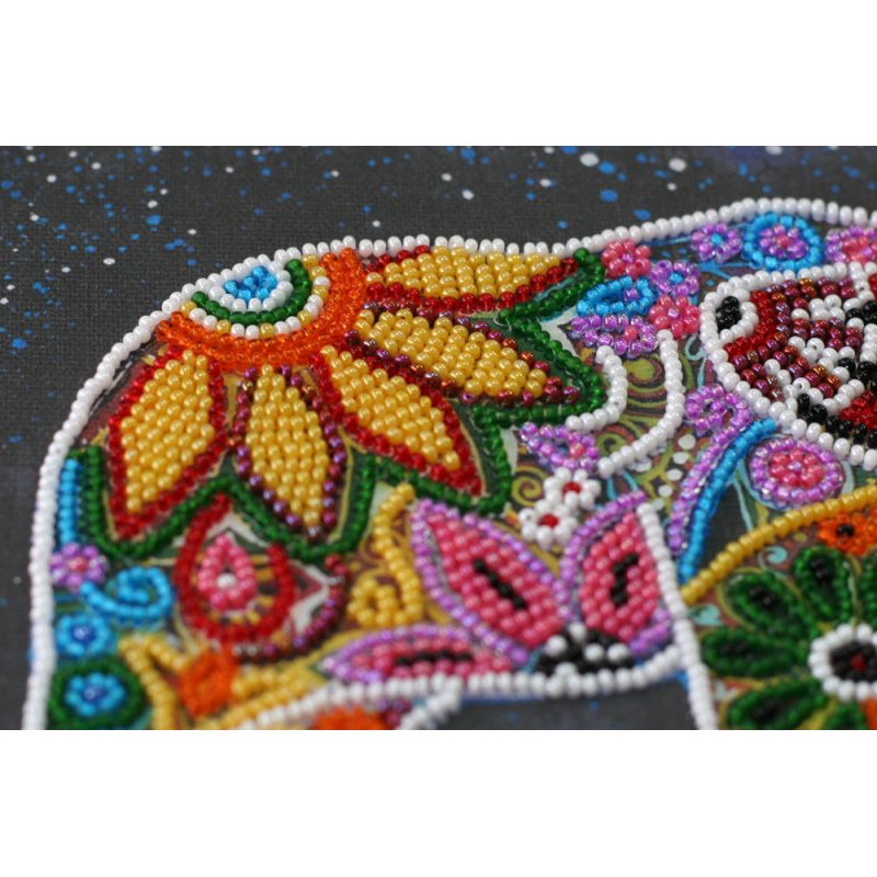 Mid-sized bead embroidery kit Indian elephant