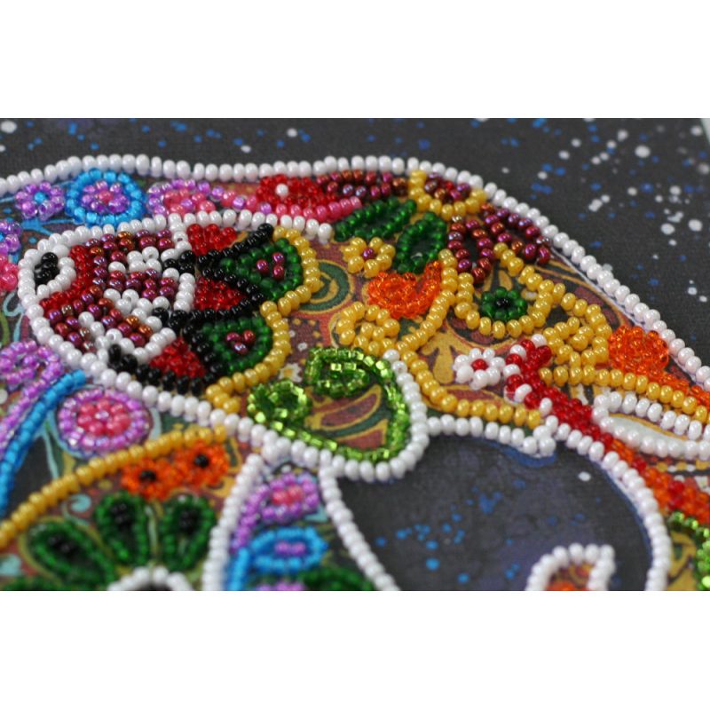 Mid-sized bead embroidery kit Indian elephant