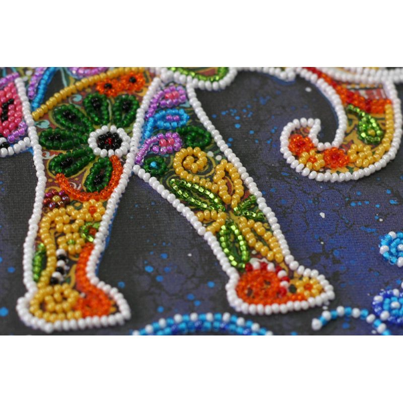Mid-sized bead embroidery kit Indian elephant