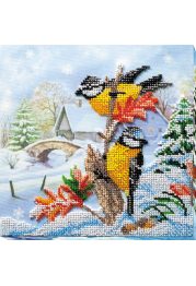 Mid-sized bead embroidery kit Feathered guests