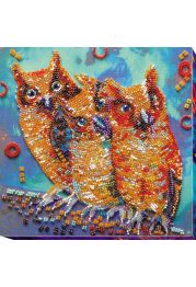 Mid-sized bead embroidery kit Funny trio