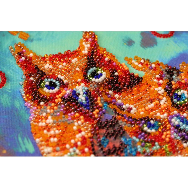 Mid-sized bead embroidery kit Funny trio