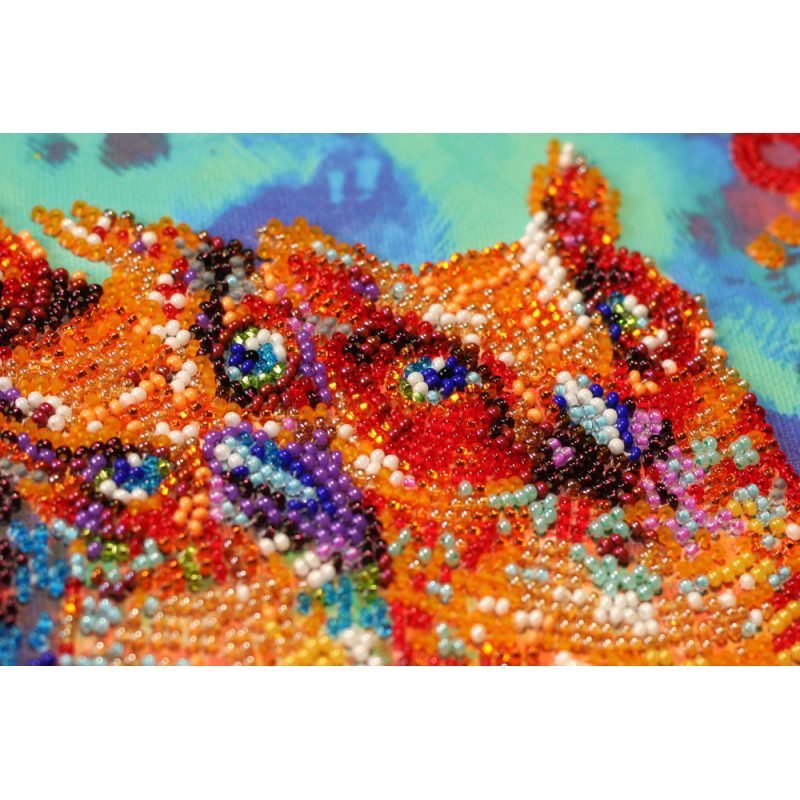 Mid-sized bead embroidery kit Funny trio