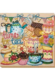 Mid-sized bead embroidery kit Crazy tea party