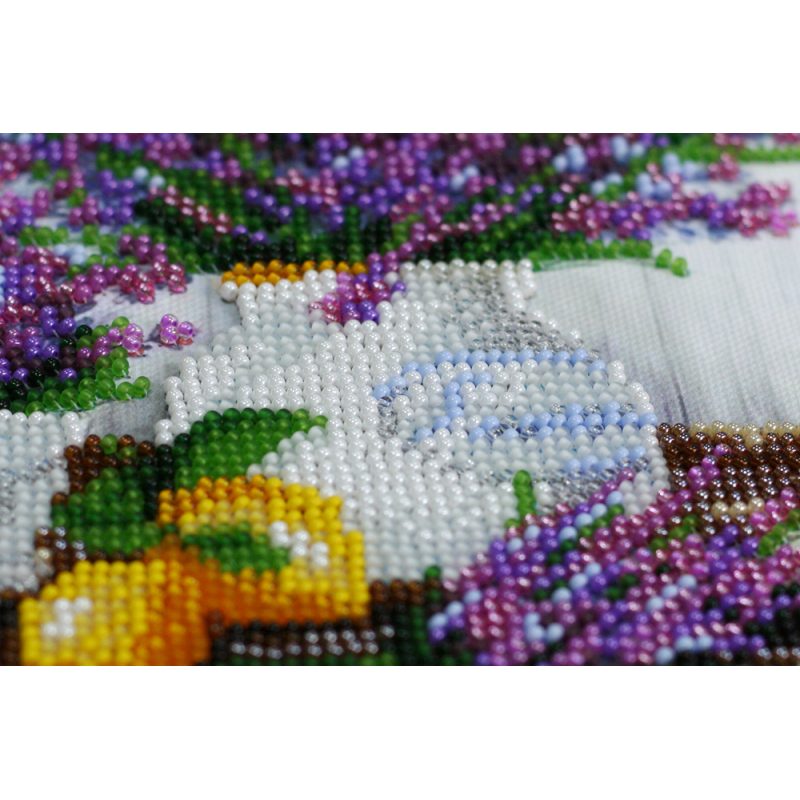 Mid-sized bead embroidery kit Lavander`s aroma