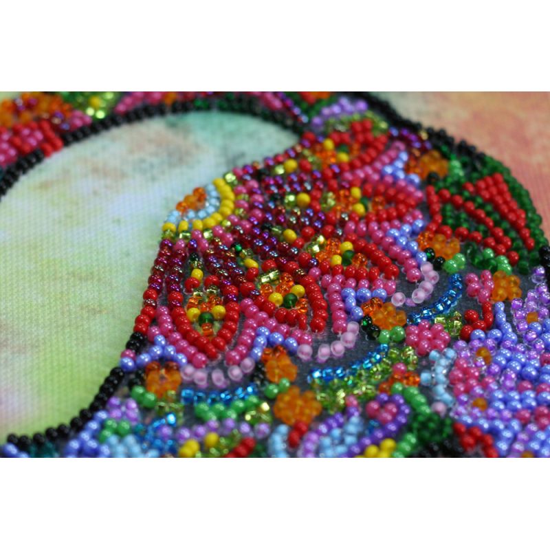 Mid-sized bead embroidery kit Playful kitten