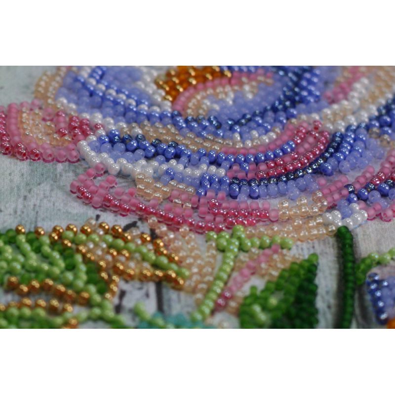Mid-sized bead embroidery kit Сhina rose