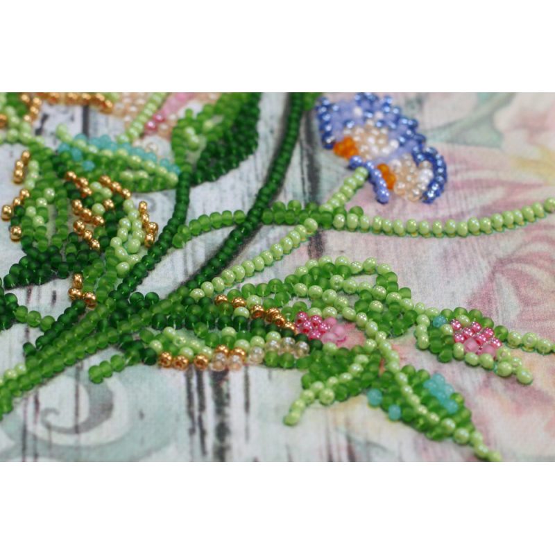 Mid-sized bead embroidery kit Сhina rose