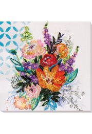 Mid-sized bead embroidery kit Blooming flowers