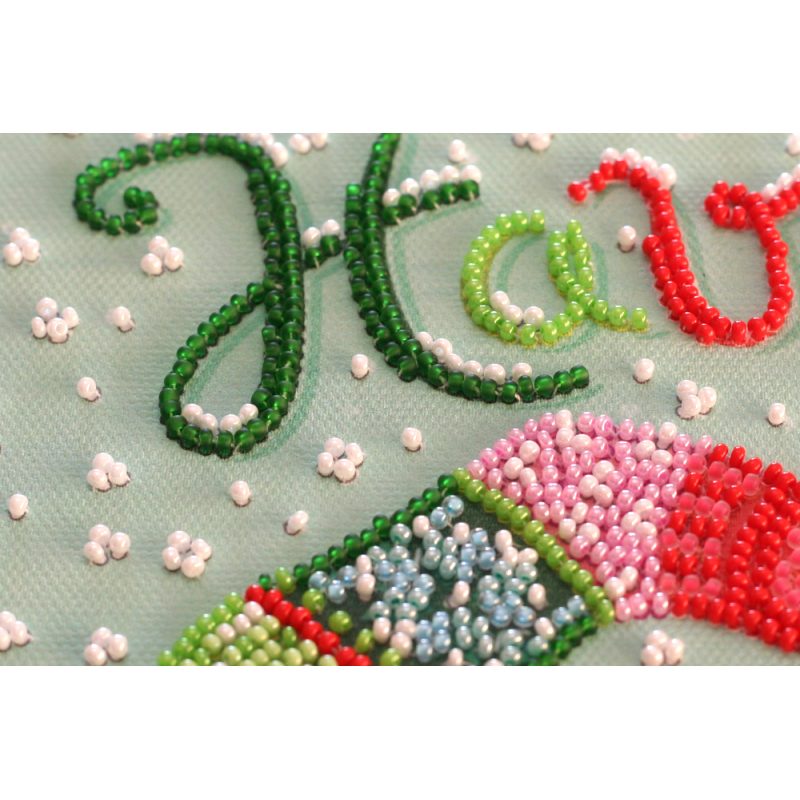 Mid-sized bead embroidery kit Have a lovely holidays