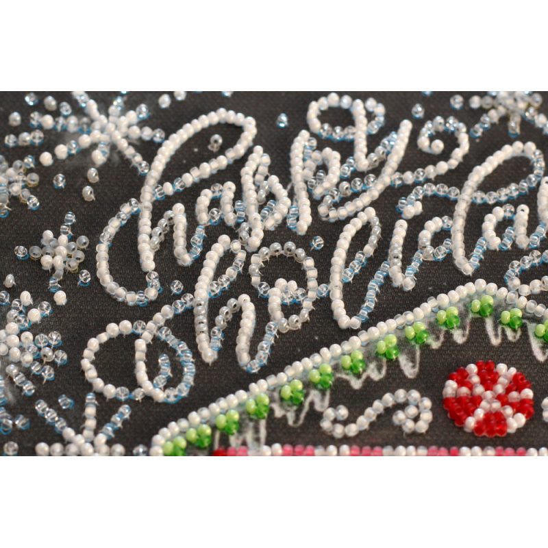 Mid-sized bead embroidery kit Icing-sugar