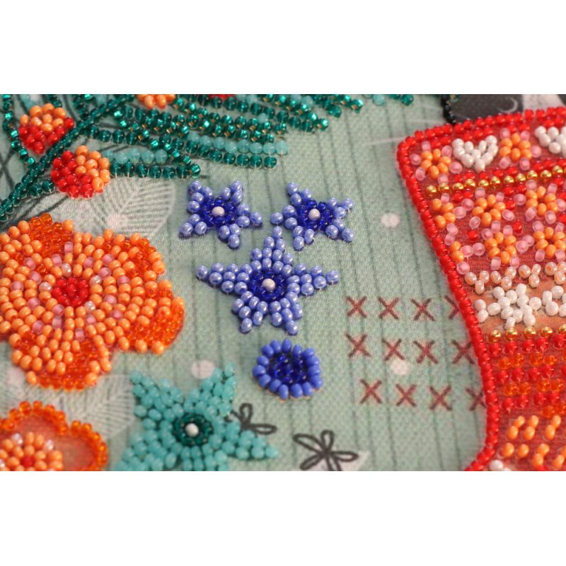 Mid-sized bead embroidery kit Meowy