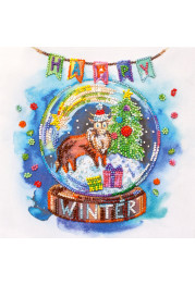 Mid-sized bead embroidery kit Happy winter