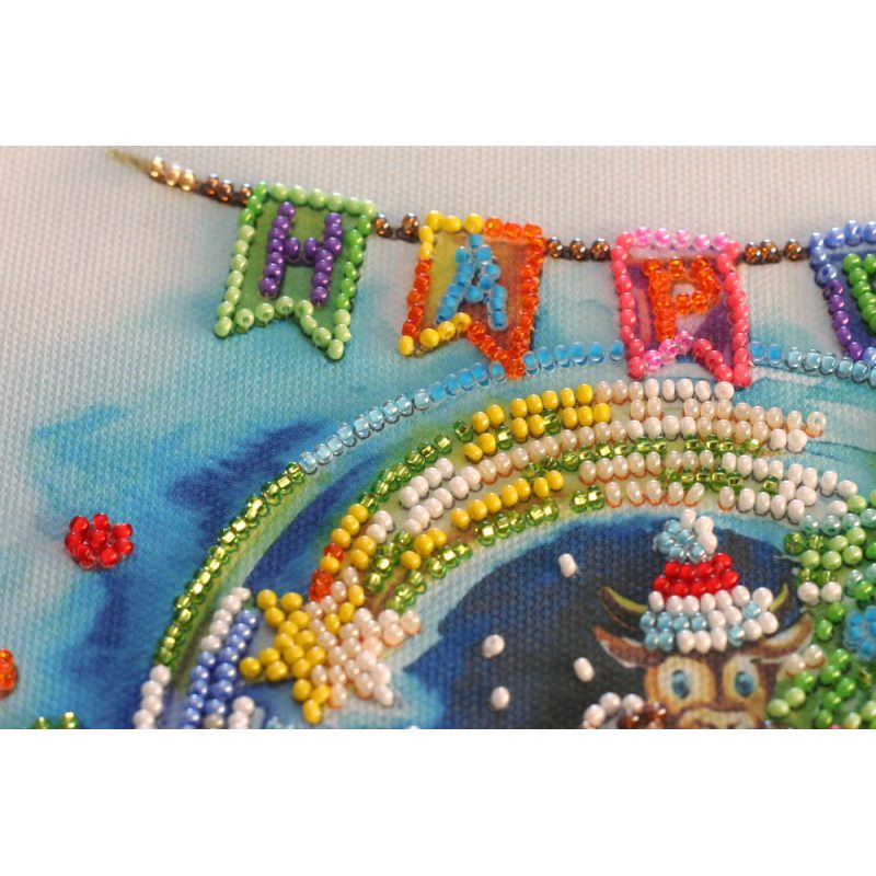 Mid-sized bead embroidery kit Happy winter
