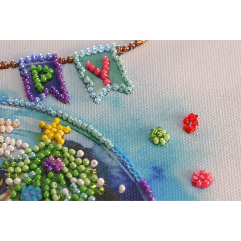 Mid-sized bead embroidery kit Happy winter