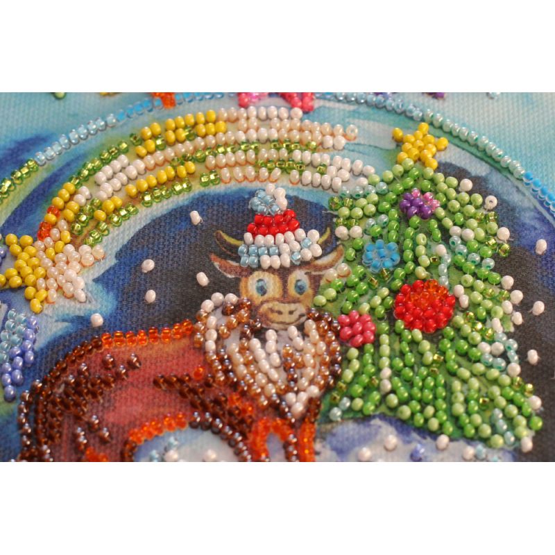 Mid-sized bead embroidery kit Happy winter