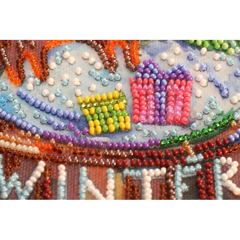 Mid-sized bead embroidery kit Happy winter