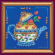 Mini Magnets Bead embroidery kit Kettle on blue