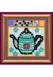 Mini Magnets Bead embroidery kit Turquois kettle