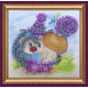 Mini Magnets Bead embroidery kit Hedgehog with mushroom