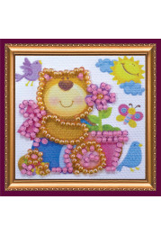 Mini Magnets Bead embroidery kit Teddy-bear