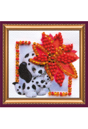 Mini Magnets Bead embroidery kit The Scarlet Flower