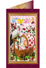 Postcard Bead embroidery kit Baby girl – 1