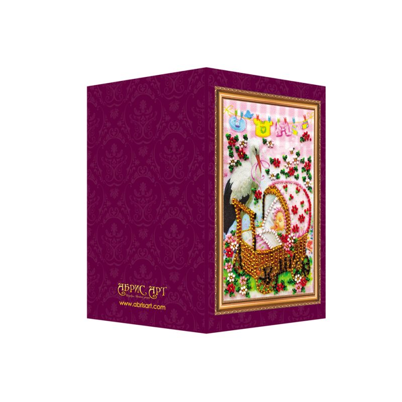 Postcard Bead embroidery kit Baby girl – 1