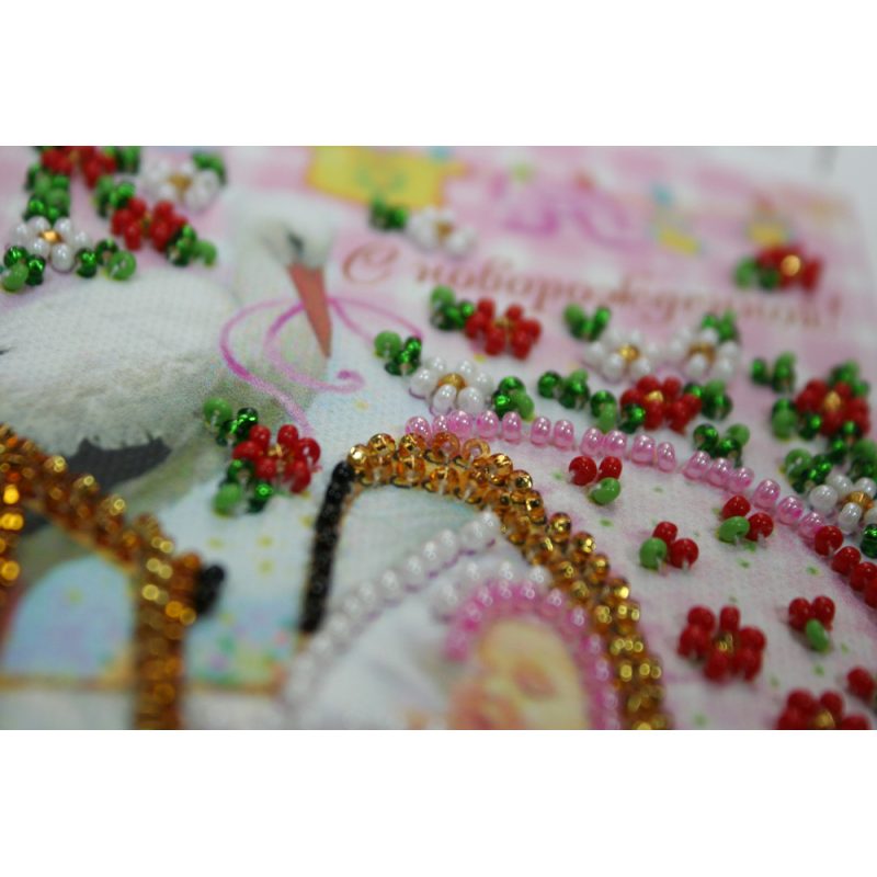 Postcard Bead embroidery kit Baby girl – 1