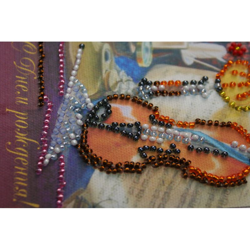 Postcard Bead embroidery kit Happy Birthday – 1