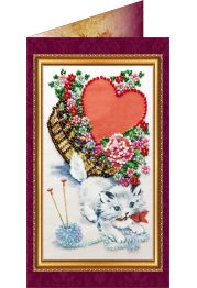 Postcard Bead embroidery kit With love – 2