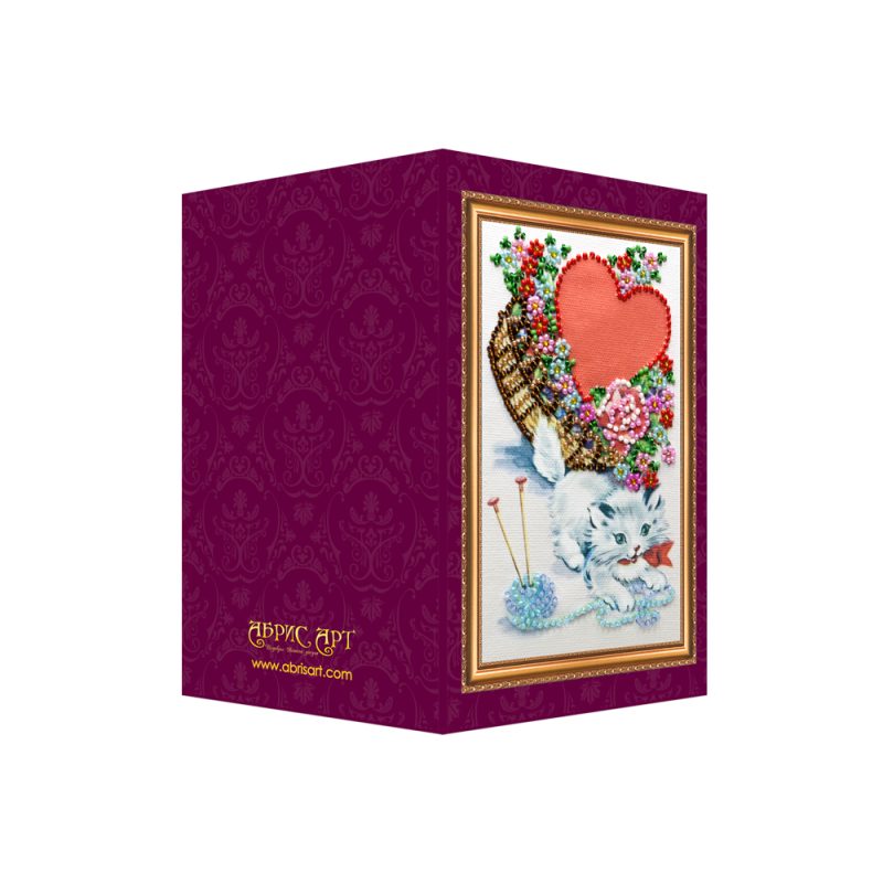 Postcard Bead embroidery kit With love – 2