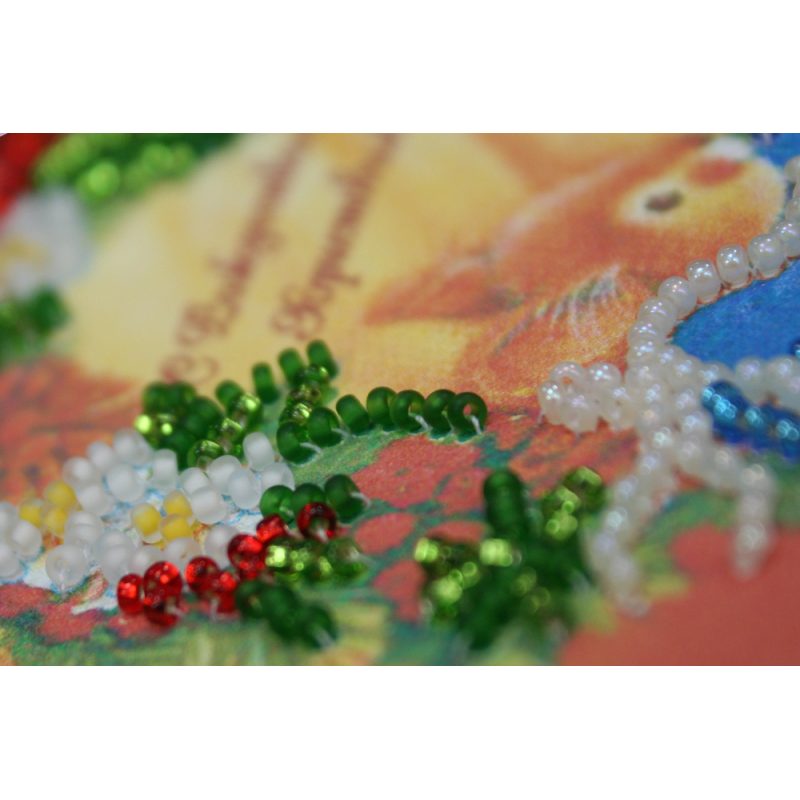 Postcard Bead embroidery kit Merry Christmas – 1