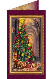 Postcard Bead embroidery kit Happy Christmas – 1