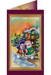 Postcard Bead embroidery kit Funny Christmas – 1