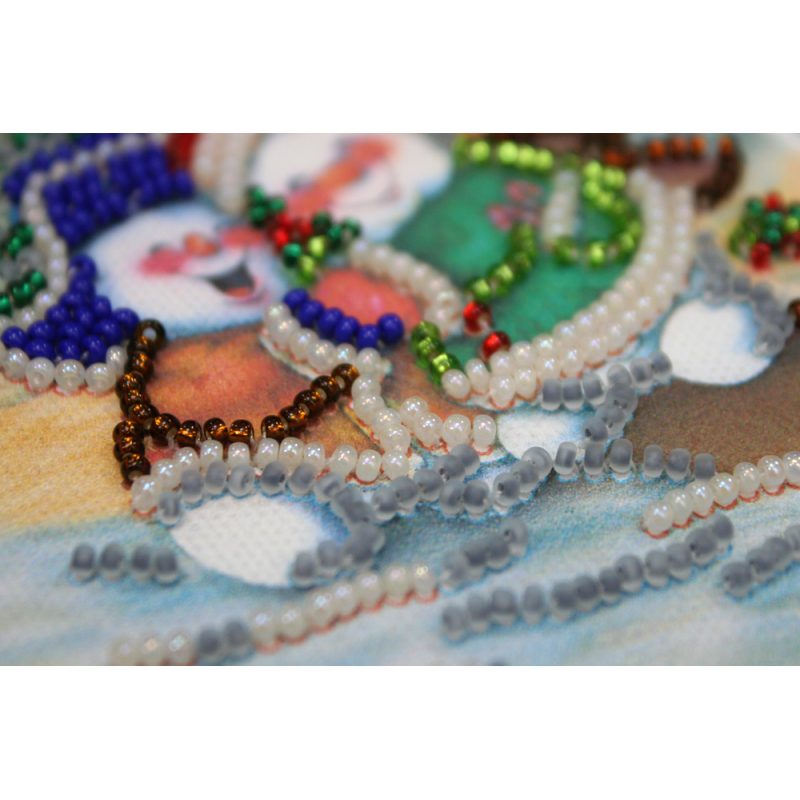 Postcard Bead embroidery kit Funny Christmas – 1