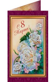 Postcard Bead embroidery kit Happy 8th of March (Women's Day) – 1