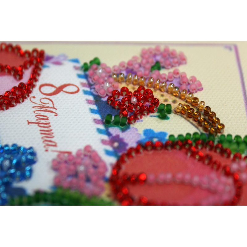 Postcard Bead embroidery kit Happy 8th of March (Women's Day) – 4