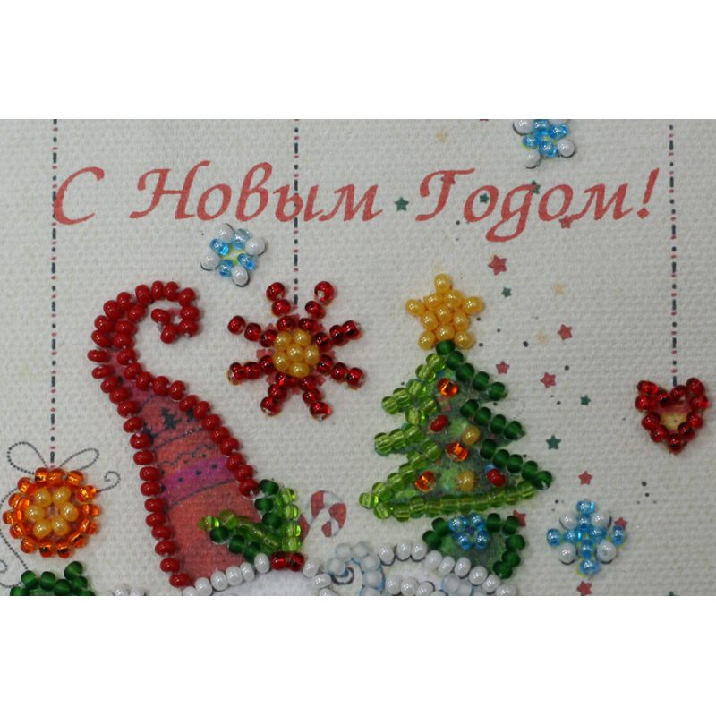 Postcard Bead embroidery kit Happy New Year – 7