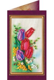 Postcard Bead embroidery kit Happy 8th of March (Women's Day) – 9