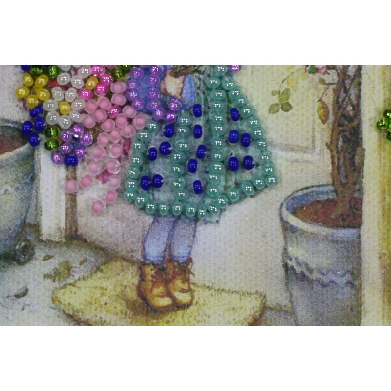 Postcard Bead embroidery kit Best wishes