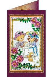 Postcard Bead embroidery kit Dear playmate