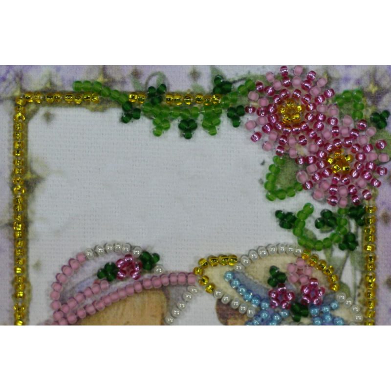 Postcard Bead embroidery kit Dear playmate