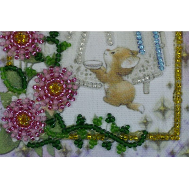 Postcard Bead embroidery kit Dear playmate