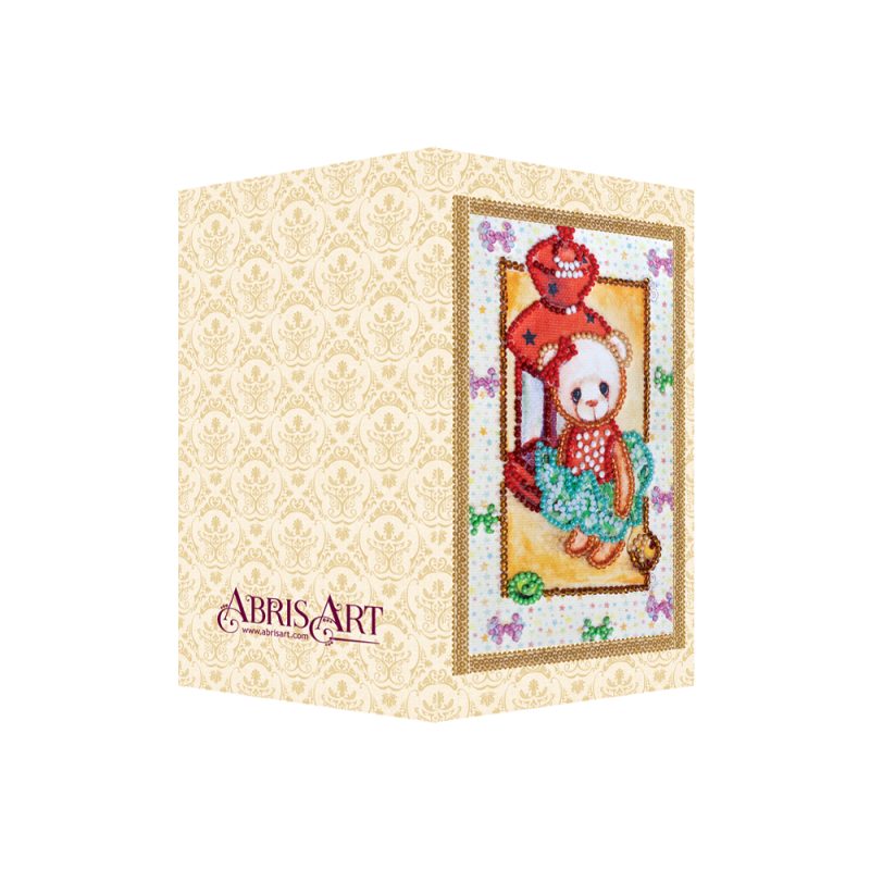 Postcard bead embroidery kits Teddy bear - 1