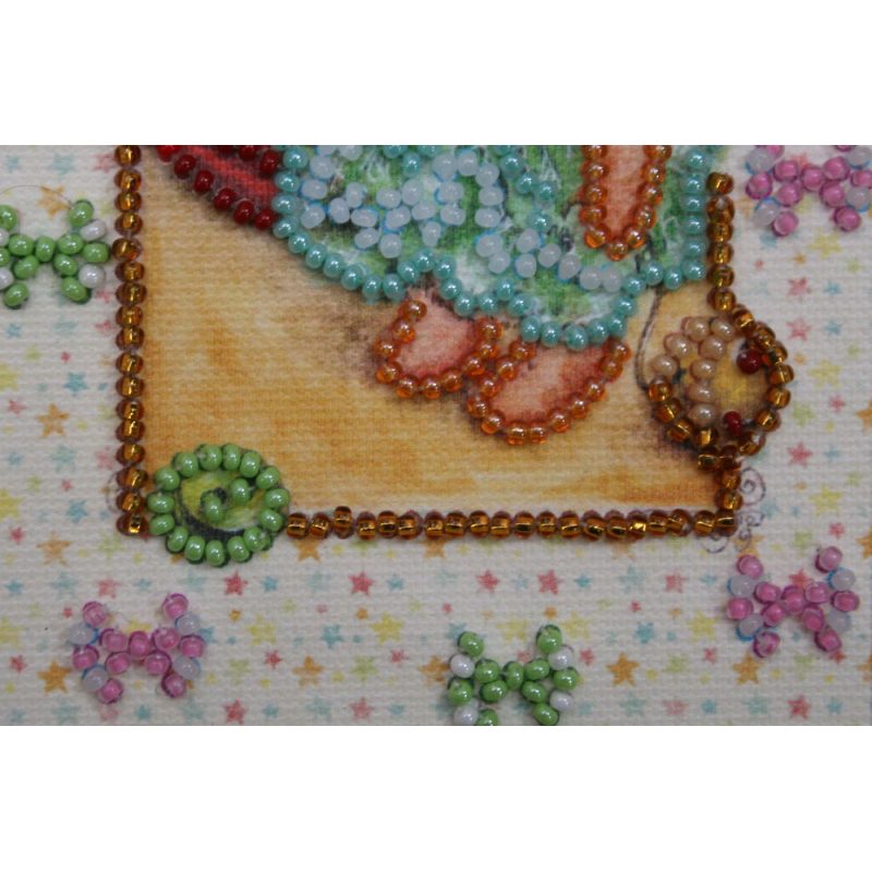 Postcard bead embroidery kits Teddy bear - 1