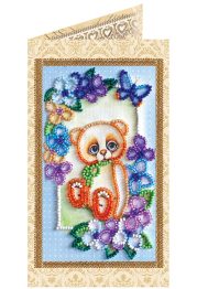 Postcard bead embroidery kits Teddy bear - 2