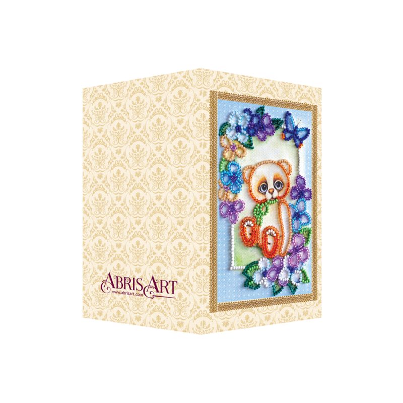 Postcard bead embroidery kits Teddy bear - 2